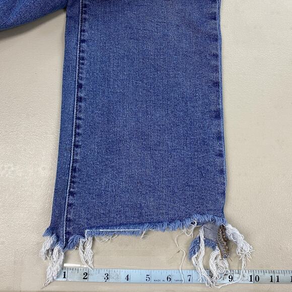 Lovervet Vervet Jeans Womens 32/15 Blue Mid Rise Ankle Bootcute Fray Hem LV1212 - Picture 8 of 14